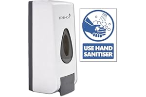 TRIENCY Soap Dispenser, Hand Sanitizer Dispenser Wall Mounted Manual 320ml, Hand Sanitiser Dispenser, Hand Wash, Hand Gel Dispenser, Bathroom Shower Gel, Shampoo, Bonus USE HAND SANITISER Sign Sticker