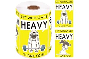 1step2dream Caution Heavy Sticker| Funny and Witty Labels for Heavy Special Handling Shipping,2×3 Inch Practical Labels for Moving | Permanent Adhesive