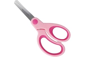 Westcott Softgrip Kinderschere Pink Rechtshänder | Schere mit ergonomischem Griff für Vorschulkinder | Bastelschere 13 cm (5") ideal für Kinderhände | Sicherheit durch abgerundete Spitze | E-21580 00
