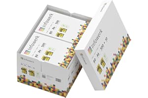 ‎INFOWERK Infowerk Druckerpapier Kopierpapier 5000 Blatt 10 x 500 A4 80g Premium Hochweiß CIE 160 Testsieger PEFC Umweltzertifikat