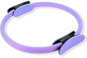MOKERNALI Cerchio Pilates, Cerchi Fitness Pilates, Pilates Ring Magic Circle, Diametro 38 cm, Anello Flessibile Resistente con Maniglie Imbottite, Leggero, Anello da Pilates, per Cosce e Gambe,Fitness (Viola)