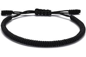 Braccialetto Rosso Portafortuna Donna Con Nodo Mandala Tibetano - Regolabile E Intrecciato