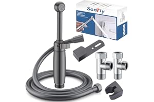 Bidet Sprayer for Toilet, SonTiy Handheld Bidet Spray Shower Cleaning Shattaf Set Bidet Attachment for Toilet UK Seat,Bathroom,Baby Cloth Diaper,Personal Hygiene,Solid Brass