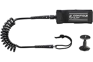 THURSO SURF - Correa para la muñeca (1,22 m, 7,2 mm, doble espiral, acero inoxidable, antióxido, cómoda, acolchada, neopreno, ligero)