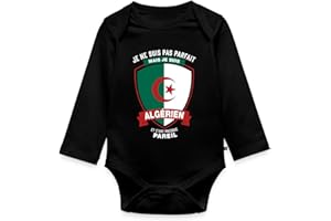 Spreadshirt Pas Parfait Mais Algérien Algérie Cadeau Humour Drapeau Algérie Body Manches Longues Bébé Bio