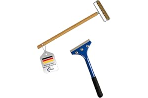 Pangolino Rouleau à pointes pour papier peint 150 x 500 mm, hérisson pour perforation de papier peint, outil de pose avec grattoir à peinture