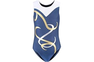 Dkhsy Gymnastics Leotards for Girls, Sleeveless/Long Sleeve Leortards for Girls Gymnastics Athletic Leotard for Little Girl Sparkle Pattern Unitards Bodysuit