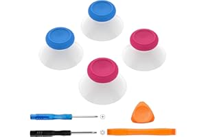 TOMSIN Ersatz-Joysticks für Xbox One Series X/S Controller, 4-teiliges True Rubberized Thumbsticks Reparaturset für Xbox One Wireless Controller (blau)