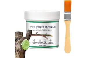 TQEBWUS 100g Tree Pruning Sealer, Tree Wound Sealer Healing Paste, Tree Wound Sealer, Tree Wound Dressing, Plant Healing Paste, Tree Grafting Supplies With Brush,Tree Sealant For Shrubs, Roses