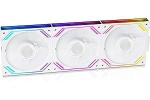 iHTP G120PRO 120mm ARGB Reverse Case Fan, Daisy-Chain Connection, up to 1850RPM CPU Fan 3-Pack(White)