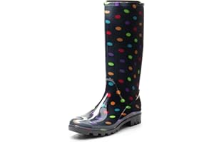 DREAM PAIRS Stivali da Pioggia Impermeabili Scarpe da Pioggia comode da Donna Stivali di Gomma Scarpe da Giardino Alte Impermeabili