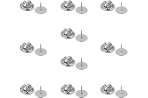 BOUMVID Chiusure a Farfalla con Spilla, 10 Pairs Frizione per Pin Farfalla, Metallo Spille, Farfalla Frizione con Vuoto, Butterfly Clutch Tie Tacks per Artigianato e Gioielli Making (Argento)