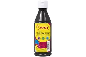 Jovi - Gouache liquide, bouteille de 250ml, Noir, Peinture à base naturelle, Facile à laver, Sans gluten, Idéal pour l'usage scolaire (50230)