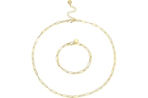 ALEXCRAFT Link Chain Stainless Steel Long Hammer Flat Chain Anchor Chain Gold Necklace with Adjustable Hook Clasp for DIY Jewellery Making