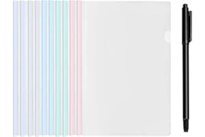 GHEART A4 Sliding Bar Binder, Kunststoff A4 Sliding Bar Binder, 10 Stück Klar A4 Slide Binder Ordner mit Schiebe Bar, Schiebebinder A4, Sliding Bar Bindern, Klar A4 Sliding Bar Binder, transparent