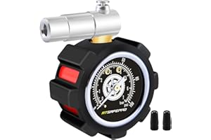 ATsafepro Bike Tyre Pressure Gauge UK for Presta Valve，Bicycle Tyre Pressure Gauge 100PSI / 7BAR, Bike Accessories Suitbale for Road Bike,Mechanical Gauge,No Batteries 1.5" Glow Dial