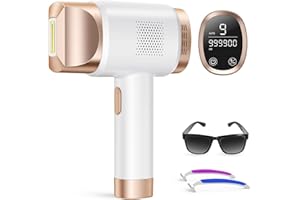 Prettivo Epilatore Luce Pulsata, IPL Luce Pulsata Epilatore Con Schermo LCD, 9 Livelli di Energia, 999,900 Lampi, 3 In 1 Modalità HR/SC/RA,Epilatore a Luce Pulsata Per Braccio, Gamba, Corpo, Bikini