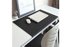 HANHAN Sous-main multifonction pour bureau, souris, clavier d'ordinateur portable, grand tapis de bureau avec protection de bords antidérapants, tapis d'écriture lisse, tapis de jeu 90 x 40 cm, noir