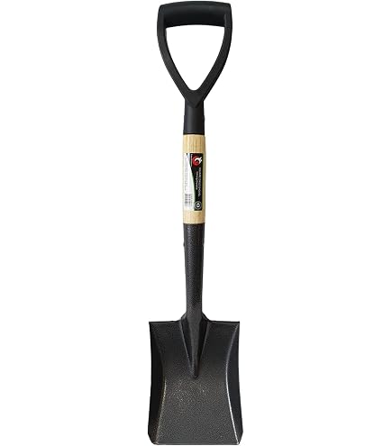D-Handle Garden Spade – Square Point Steel Blade, Hardwood Handle, 16 Gauge, New