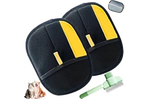 TOTONY Tierhaarentferner Handschuh, 3 Stück Fell Magnet Handschuh Doppelseitig für Hunde & Katzen, Wiederverwendbare Handschuh Tierhaarentfernung Antistatische Haustierhaarentferner zur Fellpflege im Alltag