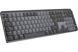 Logitech MX Mechanical Clavier Sans Fil Rétroéclairé Performant, Boutons Tactiles Silencieux, Rétroéclairage, Bluetooth, USB-