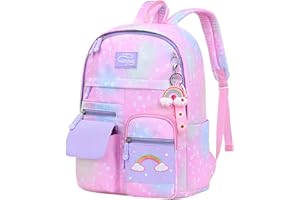 Amythe Mochila Escolar Niña, Mochila Infantil para niños de 6 a 10 años, Mochila Guarderia Niñas, Mochila Colegio para Niñas Ligera e Impermeable de Nailon, 30 x 12 x 41 cm
