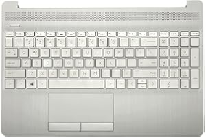 JXJSLP Replacement Upper Case Palmrest for HP 15T-DW 15-DW 15S-DR 15S-DU Series Laptop Backlight Keyboard Assembly Touchpad Top Cover L52022-001 AP2H8000510 Natural Silver