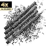 PartyMarty 4 x XXL Konfetti-Shooter Silber 80 cm - Party Popper Konfettikanone Konfettishooter Streamer - für Silvester, Hochzeit, Party, Geburtstag & Co GmbH®