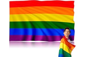 RAXINT Bandera LGTB Grande para Interior o Exterior, Perfecta para Orgullo Gay Pride, Manifestaciones o Festivales, Flag Con Protección UV, Viento y Lluvia y Apta para Mástil