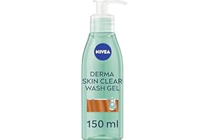 NIVEA Derma Skin Clear Wash Gel (150ml), Deep Cleansing Salicylic Acid Face Wash Enriched with Niacinamide to Cleanse Pores and Remove Impurities, For Blemish-Prone Skin