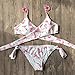 Produktbild MLDYZ Split Swimsuit_Stamp Bikini Mehrfarbige Split Badeanzug Kreuz Tau Zurück Bikini, Pink Flower, M