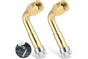 ZEPIQOR 2 Pezzi Valvole di Estensione a 90 Gradi in Rame, Prolunga Valvola Pneumatici, Auto Valvola Pneumatico Estensione Valvola ad Angolo, per Auto, Moto, Bici, Scooter
