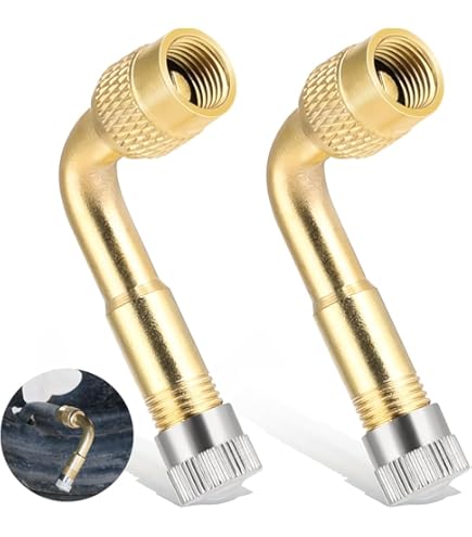Set 6 Prolunghe Valvola Pneumatici In Ottone - Angoli 45°, 90°, 135° Per Auto, Moto, Bici - Foto 7
