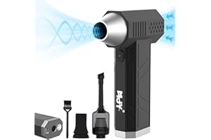 MJY 2 in 1 Compressed Air Duster for PC-Handheld Vacuum Cleaner for Car,150000PRM 4 Gear Electric Air Duster,Cordless Mini Jet Fan Blower for Computer Keyboard,Outdoors,Home,Pet
