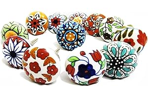 Royal Kraft Sknob001_20 ręcznie malowane ceramiczne gałki do szafki kuchennej, drzwi i szuflady, szafy, szafki (10 szt. x 2 zestawy = 20 szt.)