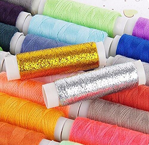 Nähgarne, 39 sortiert Farbe Polyester Durable Nähgarne für Hand und Maschine Nähen Quilting Naht mit 1 Box Nähnadeln - 4