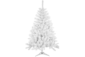 SOLAGUA NAVIDAD SOLAGUA Árbol de Navidad Artificial C/Efecto Brillo, Arboles con Hojas de Espumillón 120cm a 210cm de Primera Calidad, Súper Natural con el Soporte Incluído.(Blanco Brillo, 120cm 184Tips)