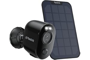 ‎REOLINK Reolink Kamera Zewnętrzna Smart, Kolorowa Noktowizja 4K, Wykrywanie Ludzi/Pojazdów, WiFi Dual-Band 2.4/5Ghz, Bezprzewodowa, Zasilanie Bateryjne/Solarne, Argus 3 Ultra z Panelem Słonecznym Czarny