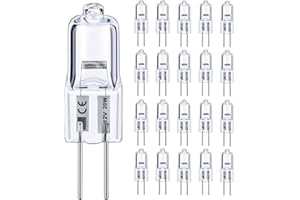 Vinaco G4 12V 20W Halogen Glühbirne, 20er Pack G4 Halogen 20W Leuchtmittel Dimmbar Warmweiß 2800K, Lange Lebensdauer Halogenlampen G 4 20 Watt für Unterschrank-Puckleuchte, Kronleuchter.
