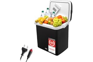 ‎TZS FIRST AUSTRIA TZS First Austria - Kühlbox 32L elektrisch 12V 230V Anschluss für Auto & Steckdose - Thermoelektrische Cool Box kühlt & wärmt - Mini Kühlschrank mit Griff - Für Camping, Festivals, Reisen - Schwarz