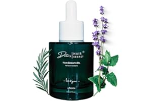 DOCTOR'S HAIR SECRET Doctor's Secret Hair Growth Oil with Rosemary, Castor, Lavender, Peppermint, Caffeine, Rosehip and Sweet Almond Oils. 100% Natural Vegan, Doctor Formulated For Thinning Hair 50ml