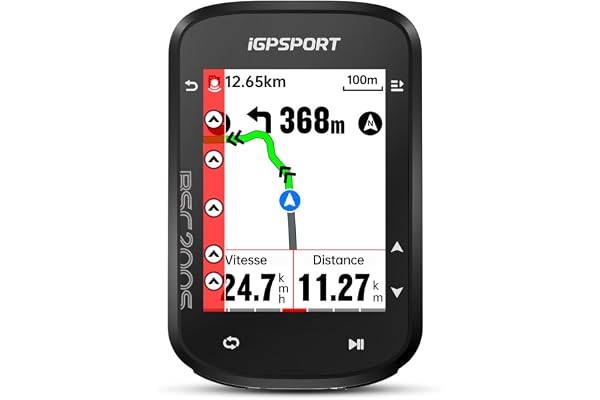 iGPSPORT BSC200S Compteur Velo sans Fil, Écran Couleur 2.4" Navigation Routière, Enregistrement Continu Détection de Mouvement Navigation à Une Touche, 100 Données Compteur Velo GPS
