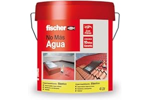fischer - Pintura Impermeabilizante con Fibras | Resistente al Agua y Exteriores | Protección Elástica y Antideslizante | Ideal para Terrazas y Techos | 4L (Cubo 5kg) | Gris