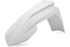 POLISPORT 8574200002 - Guardabarros Delantero réplica OEM Fabricado en plástico Brillante Duradero y Resistente Compatible con Motocicletas KTM en Color Blanco