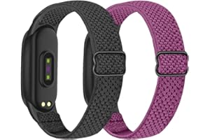 SHIJZWD Adjustable Elastic Watch Straps Compatible with Xiaomi Mi Band 7/Mi Band 6/Mi Band 5 Strap, Stretchy Nylon Sports Band Replacement Wristband for Xiaomi Mi Band 7/6/5 Men Women, 2 Pack