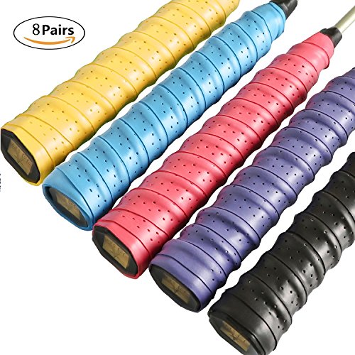 Mangos de Raquetas de Tenis, Ancees 8 Piezas Overgrip de Raqueta de Tennis Antideslizante absorbente Tenis Badminton Sobregrip