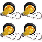 GUUZI Mini DC Eléctrico Caja de Cambios de Doble Eje con Engranajes TT Rueda de Neumáticos de Neumáticos de Plástico de Motor