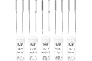 MIKIHAT 50 Pezzi aghi per macchina da cucire, Aghi Macchina da Cucire Universali, aghi per macchina da cucire, Aghi per Macchine da Cucire a Casa, 5 diverse dimensioni 70/9 75/11 80/12 90/14 100/16