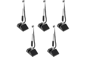 NUOBESTY 5pcs Desktop Counter Gel Ink Pens Black Writing Pens with Adhesive-backed Base for Bank Office Hotel School Public Use