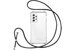 Vauki handyband für Samsung Galaxy A52s 5G/A52 4G/5G hülle mit Band Handyhülle Silikon Transparent zum Umhängen Stoßfest mit Kordel Necklace Schnur TPU Bumper Case für Samsung A52s 5G